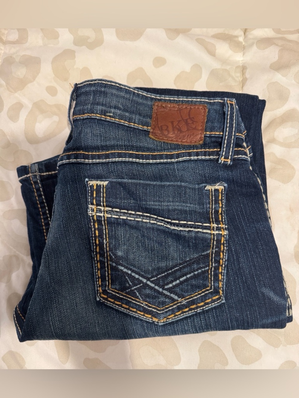 BKE Women's Boot Cut Jeans - Dark Blue